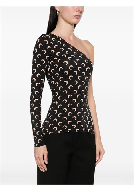 crescent moon top asymmetrical woman black MARINE SERRE | WTS014A CJER0001IT99